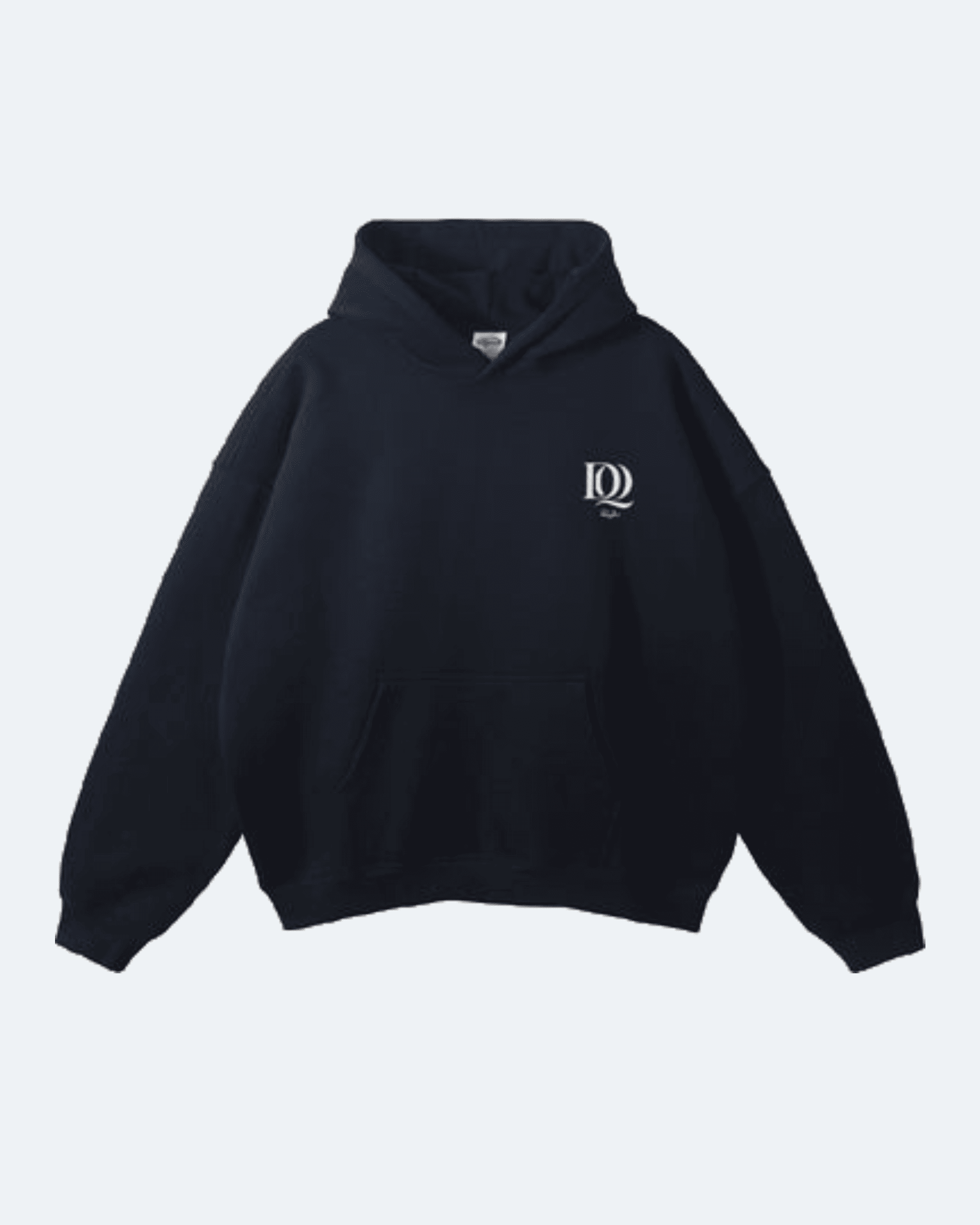 Black Moon Tide Hoodie with a logo on a white background