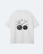 White Moon Tide T-Shirt with black graphic design on a white background