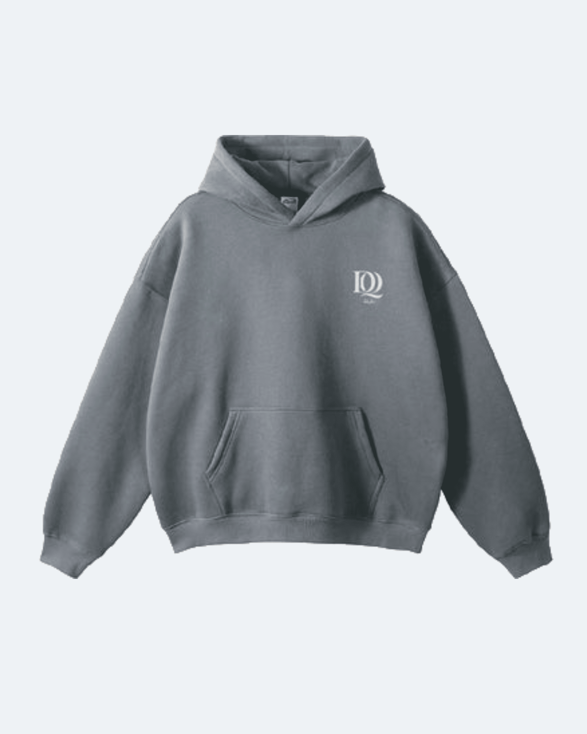 Gray Newman Era Hoodie with a logo on a light gray background
