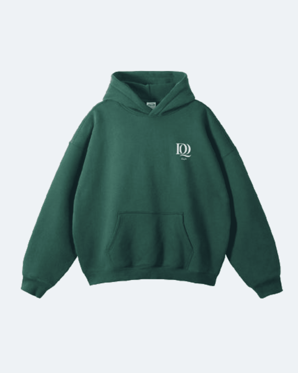 Green Newman Era Hoodie  with a logo on a light gray background