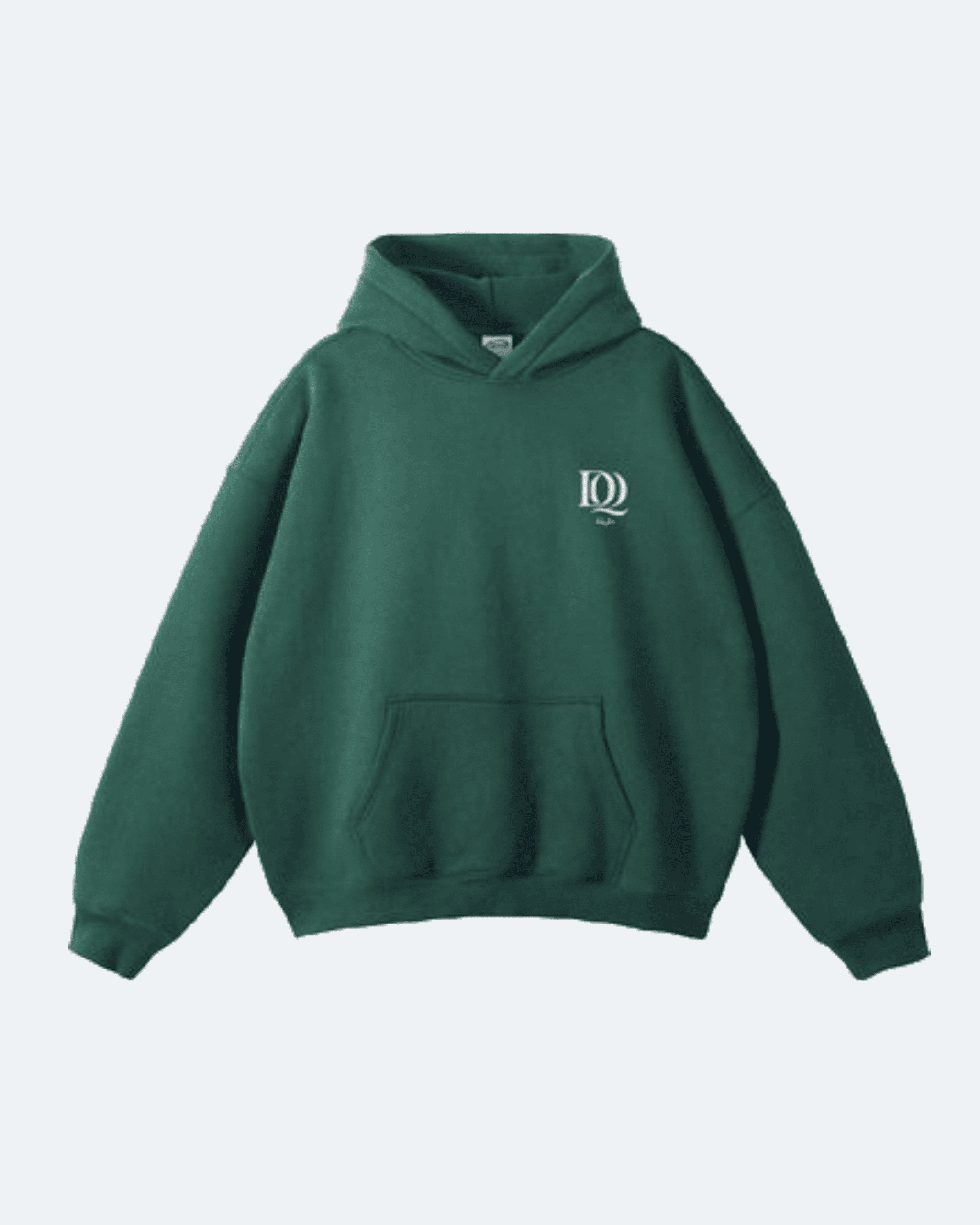 Green Newman Era Hoodie  with a logo on a light gray background