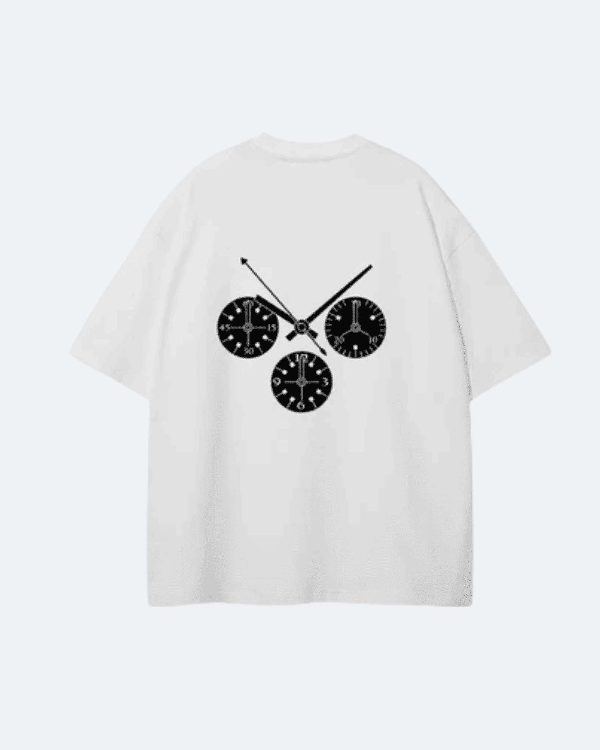 White Newman Era T-Shirt with black graphic design on a white background