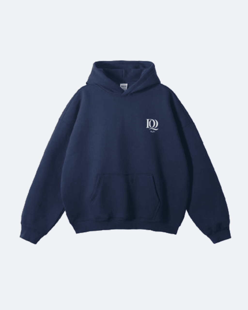 Navy Oman Edition Hoodie hoodie with a logo on a light gray background