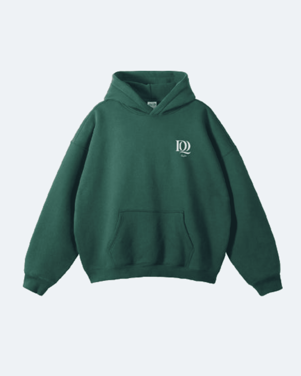 Green Oman Edition Hoodie with a logo on a light gray background