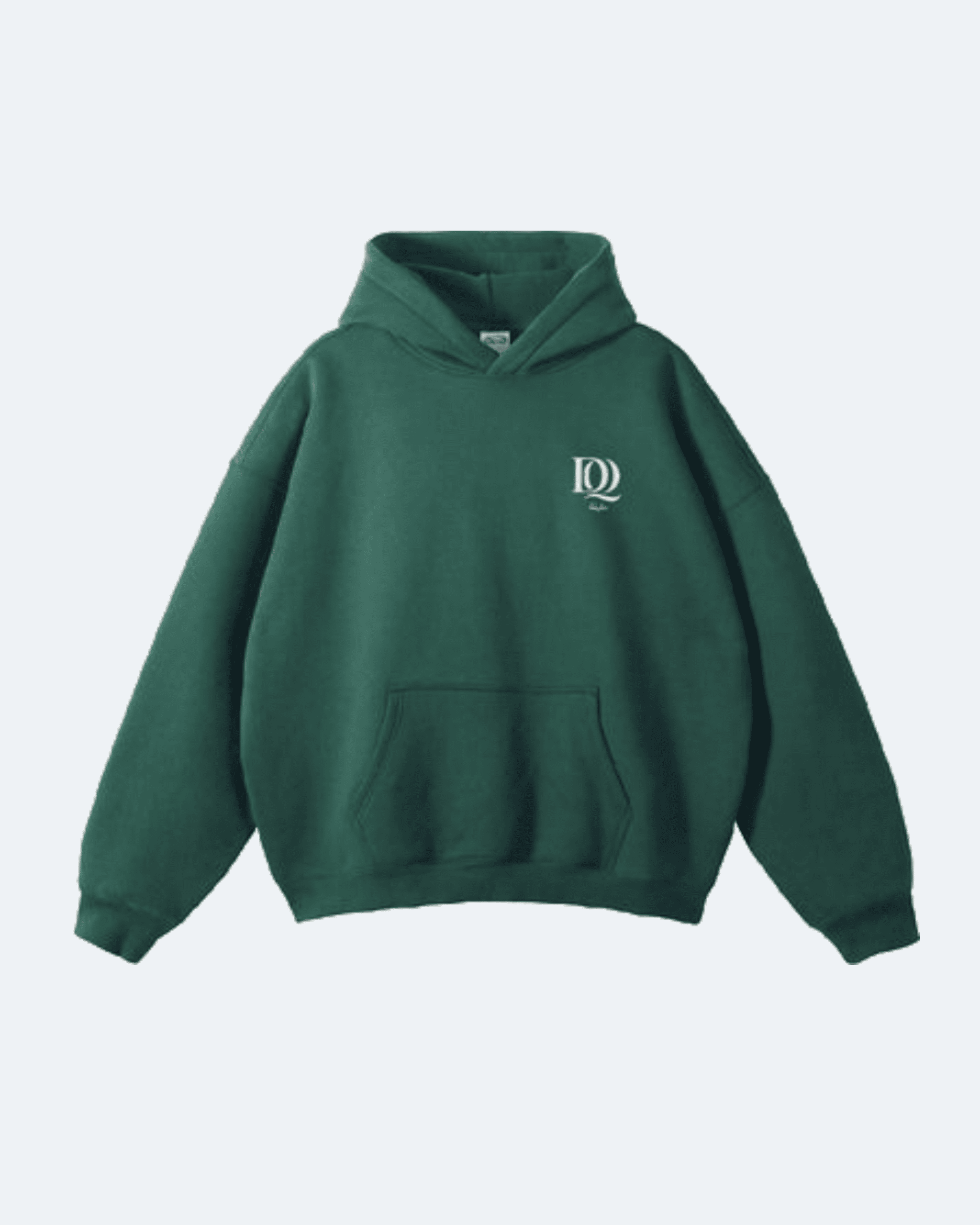 Green Oman Edition Hoodie with a logo on a light gray background
