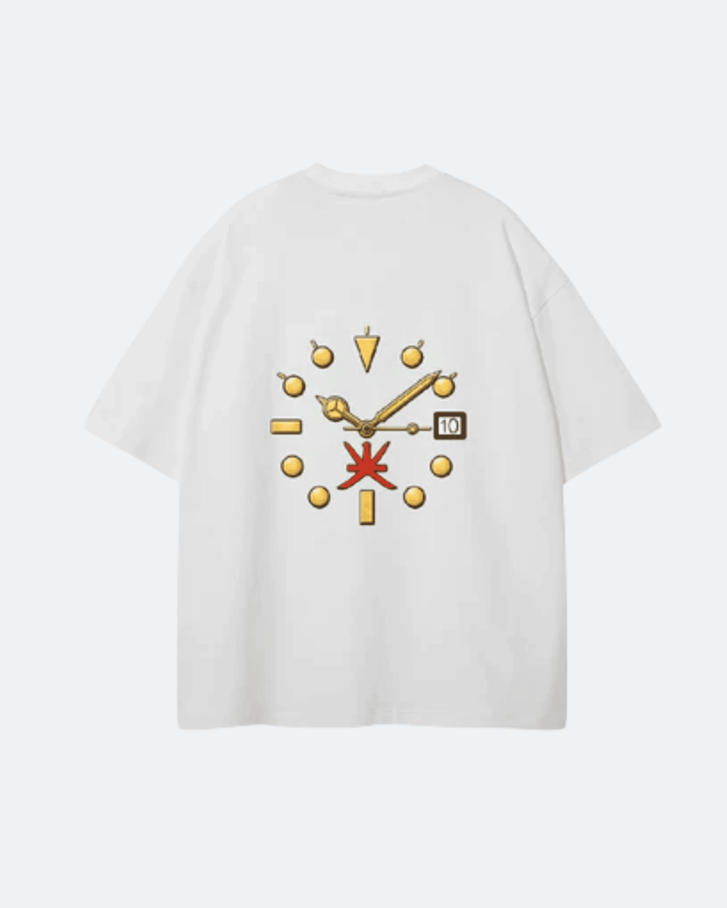 White Oman Edition T-Shirt with a graphic design on a white background