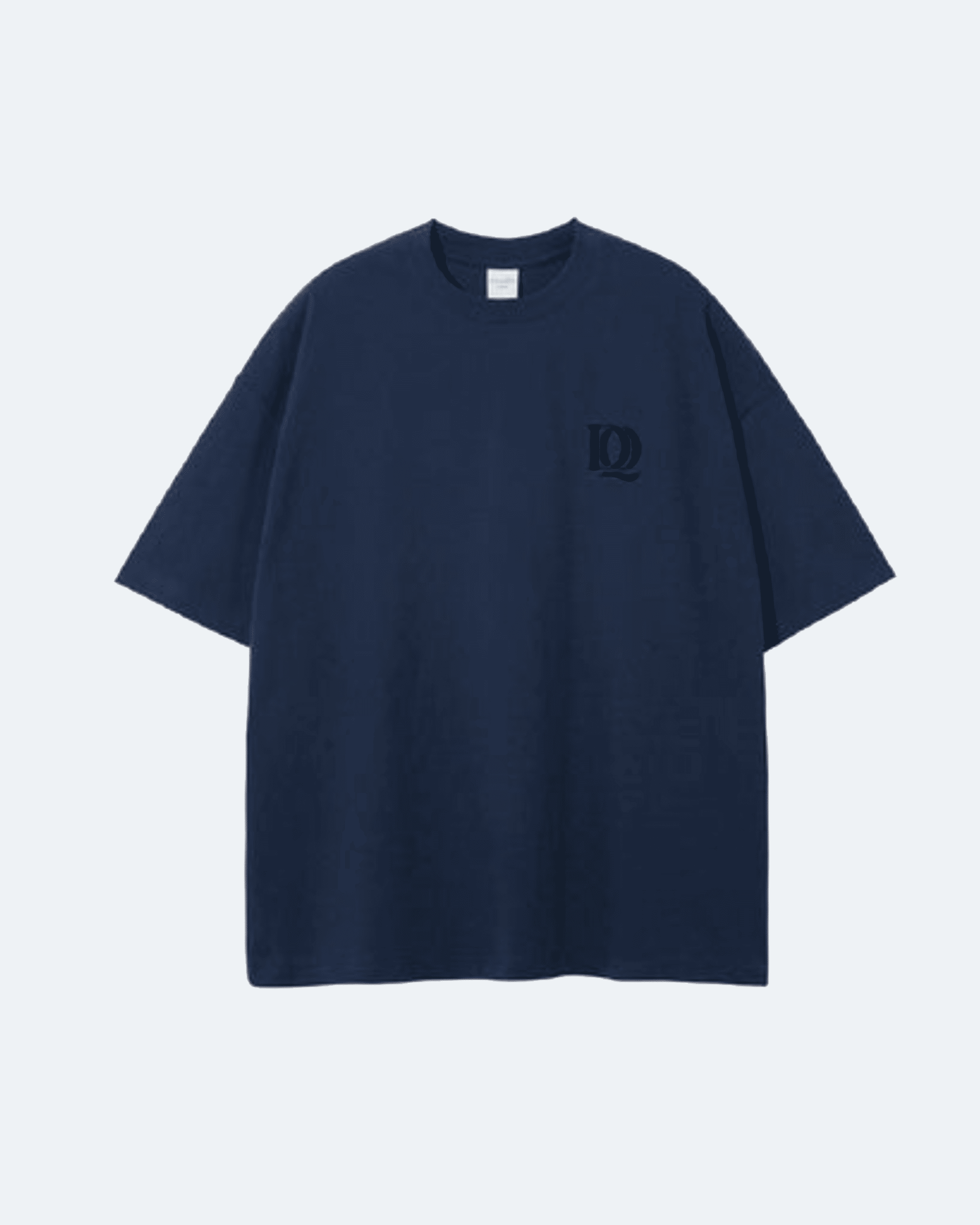 Navy blue Oman Edition T-Shirt with a small logo on a light gray background