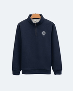 Navy blue  Royal Time Quarter Zip sweatshirt with a logo on a white background