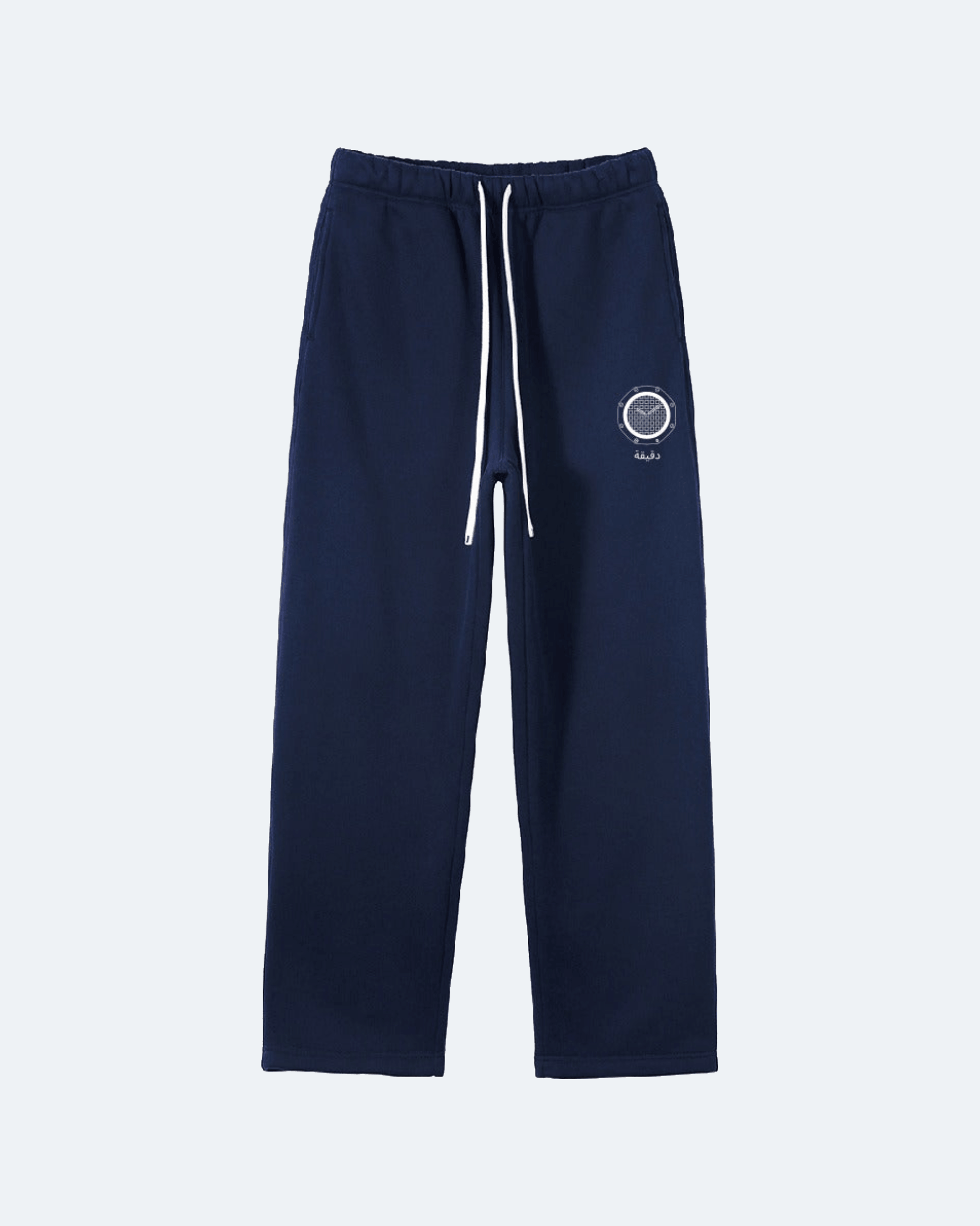 Navy blue Royal Time Trackpants with a logo on a white background